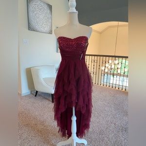 Sequin Tulle High-Low Dress